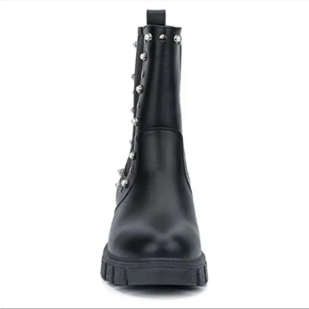 Olivia Miller Womens Samantha Studded Ankle Boots Black Size 7 - Picture 4 of 6